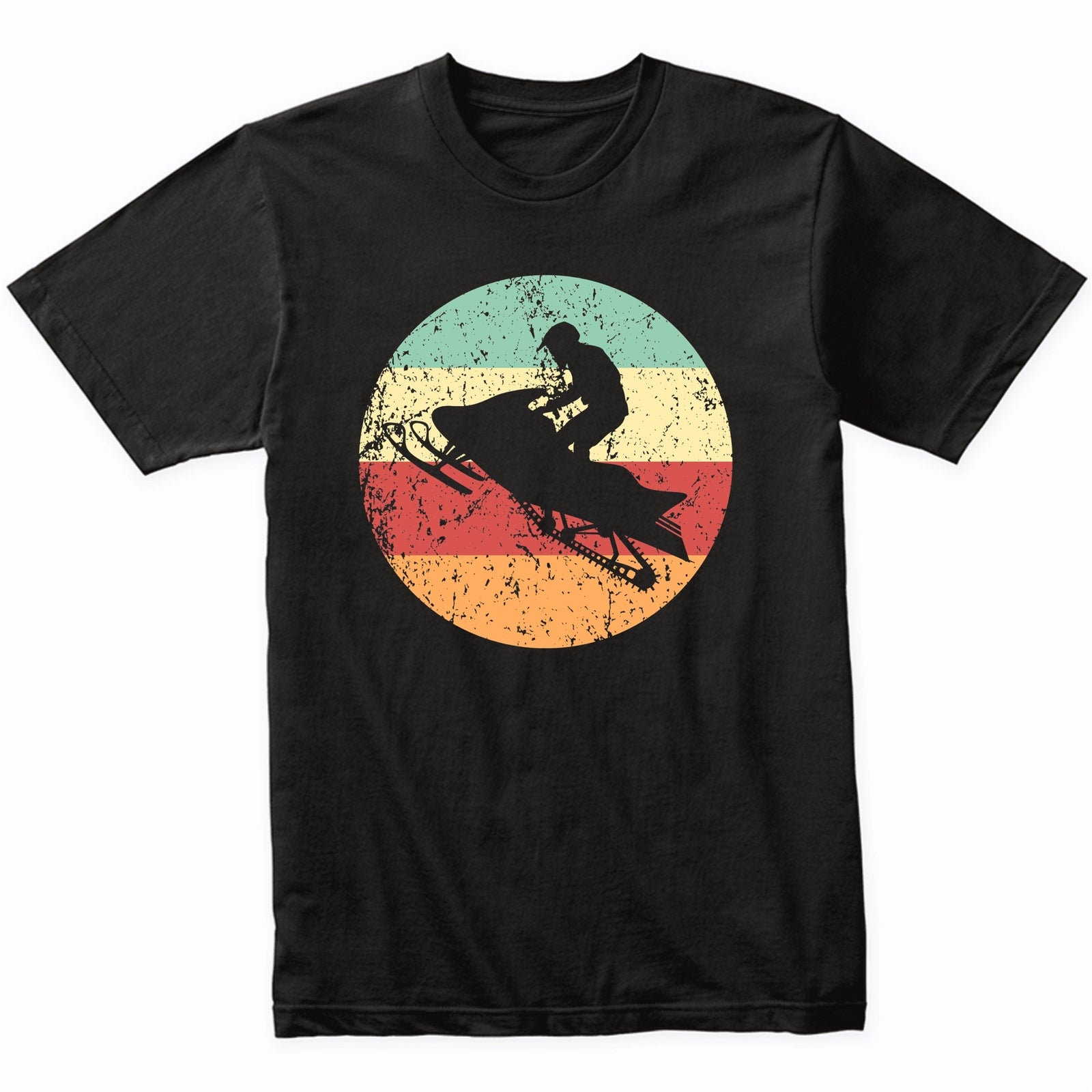 Snowmobile Retro Style Snowmobiling T-Shirt - Retro Colors