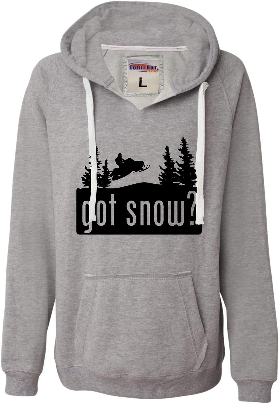 Go All Out Womens Got Snow Funny Snowmobile Lover Deluxe Soft Hoodie