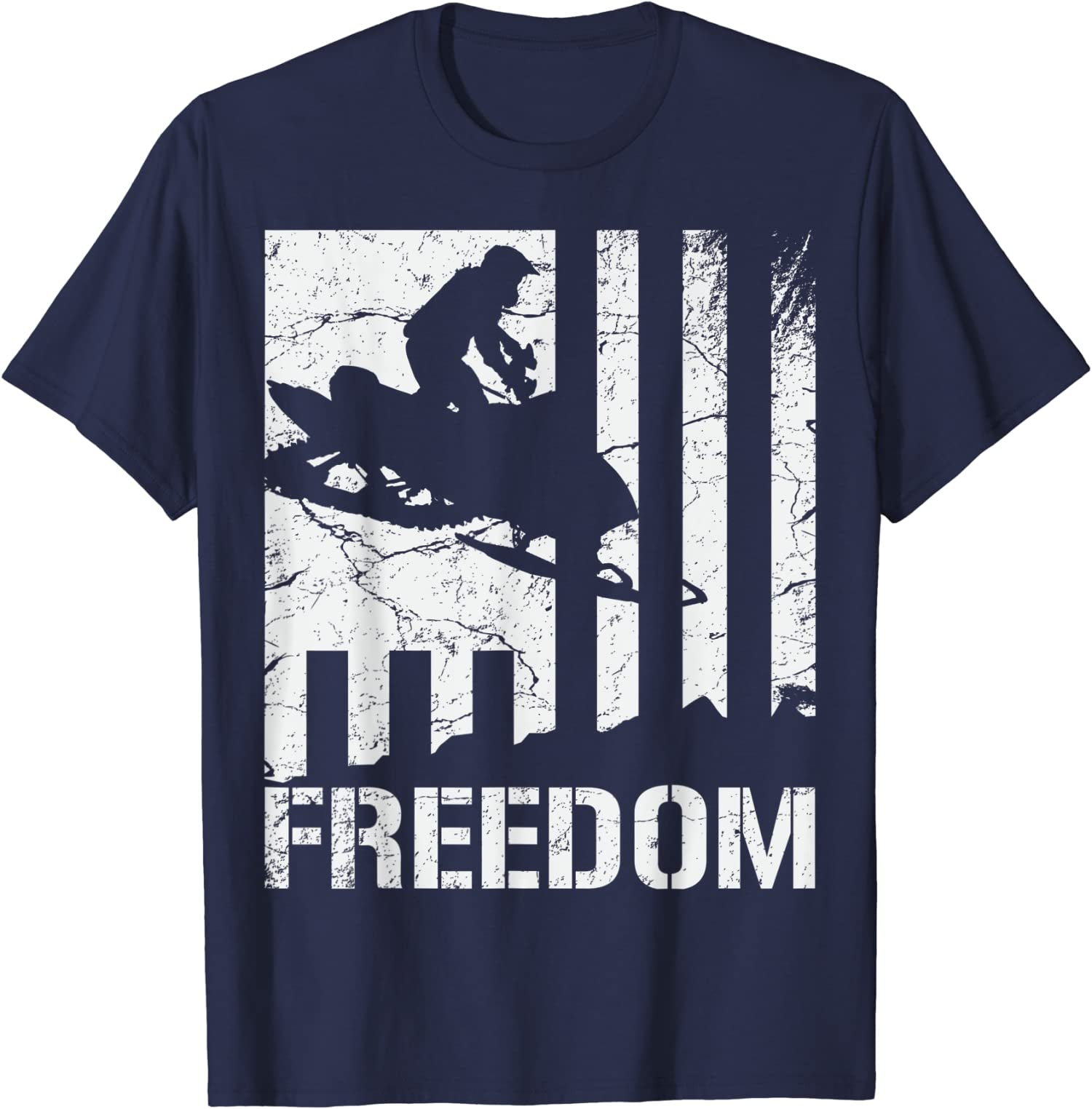 Snowmobiling Freedom Flag Winter Activities Gift Unisex T-Shirt