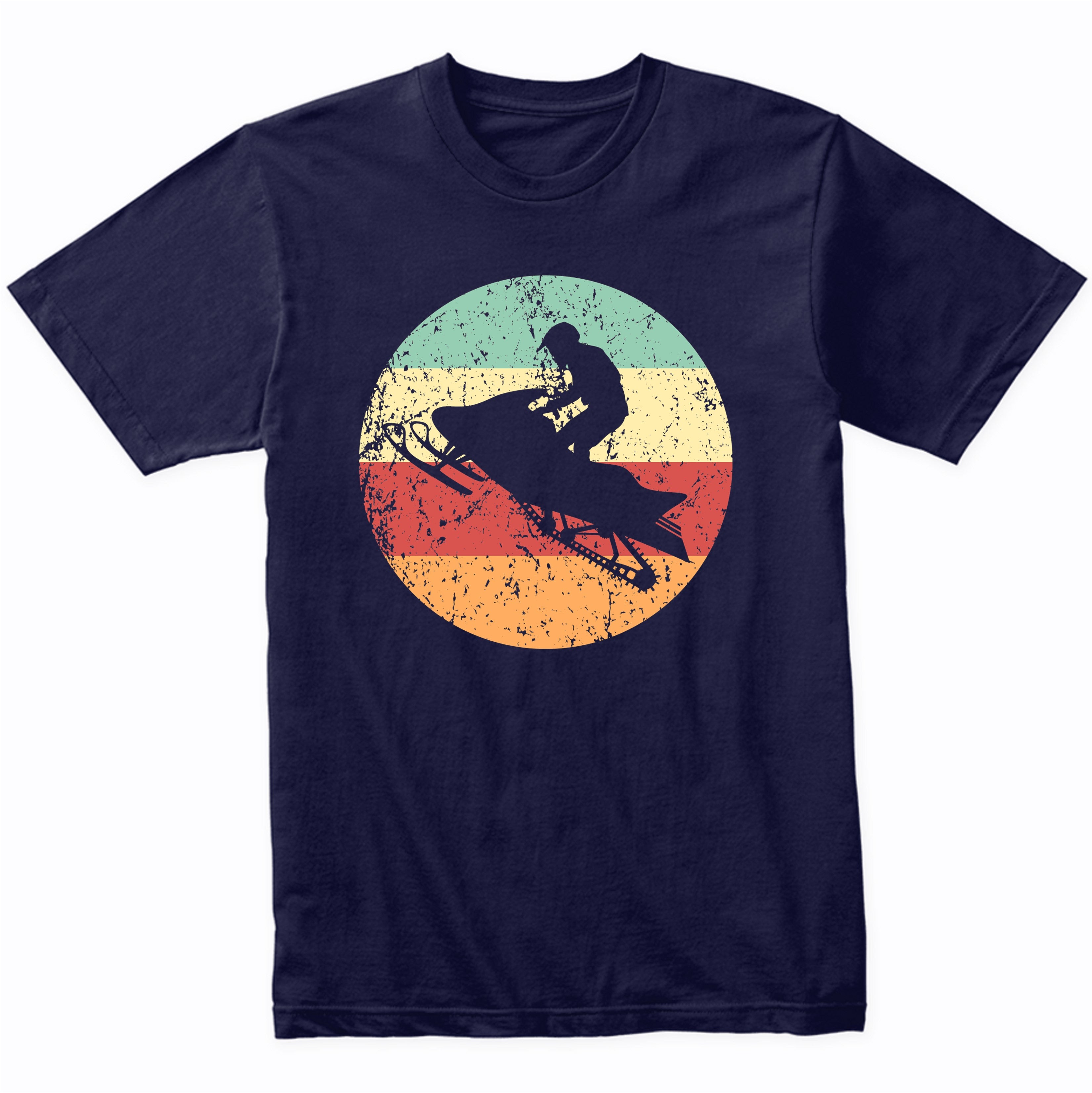 Snowmobile Retro Style Snowmobiling T-Shirt - Retro Colors