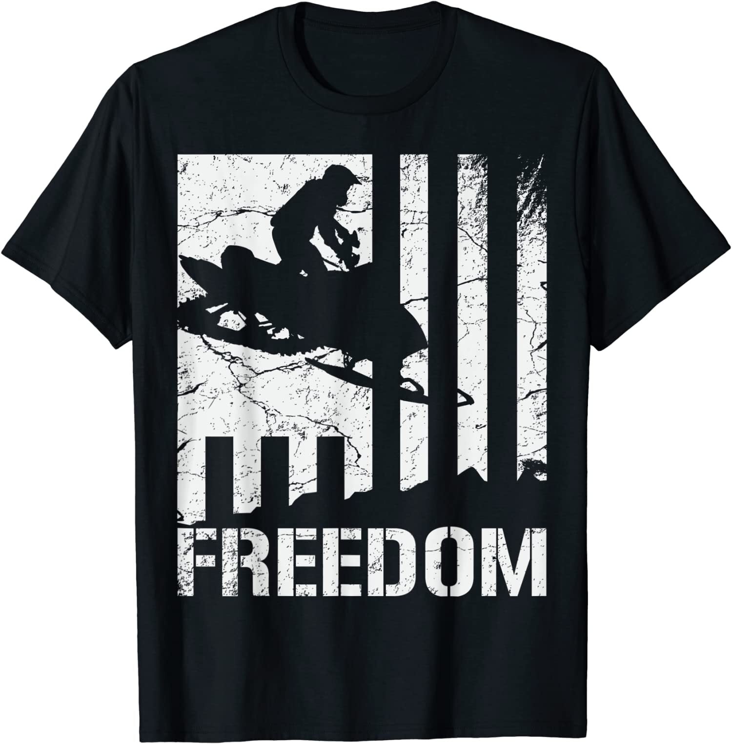 Snowmobiling Freedom Flag Winter Activities Gift Unisex T-Shirt